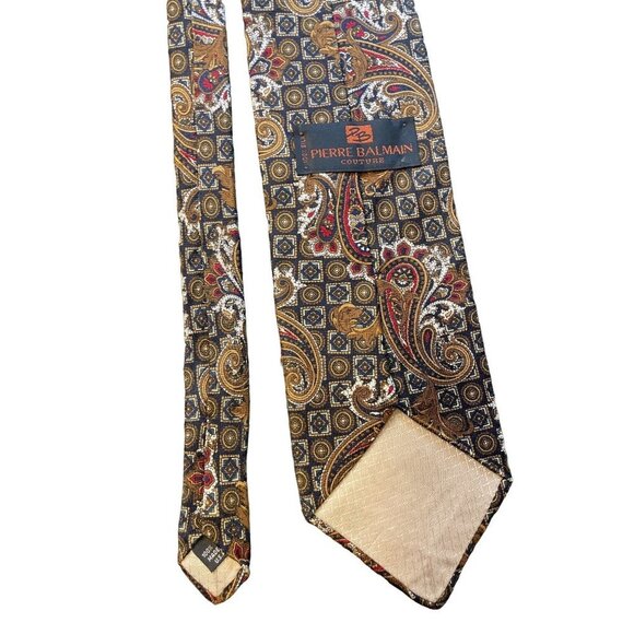 Pierre Balmain Multicolored Patterned Silk Necktie - Picture 4 of 6